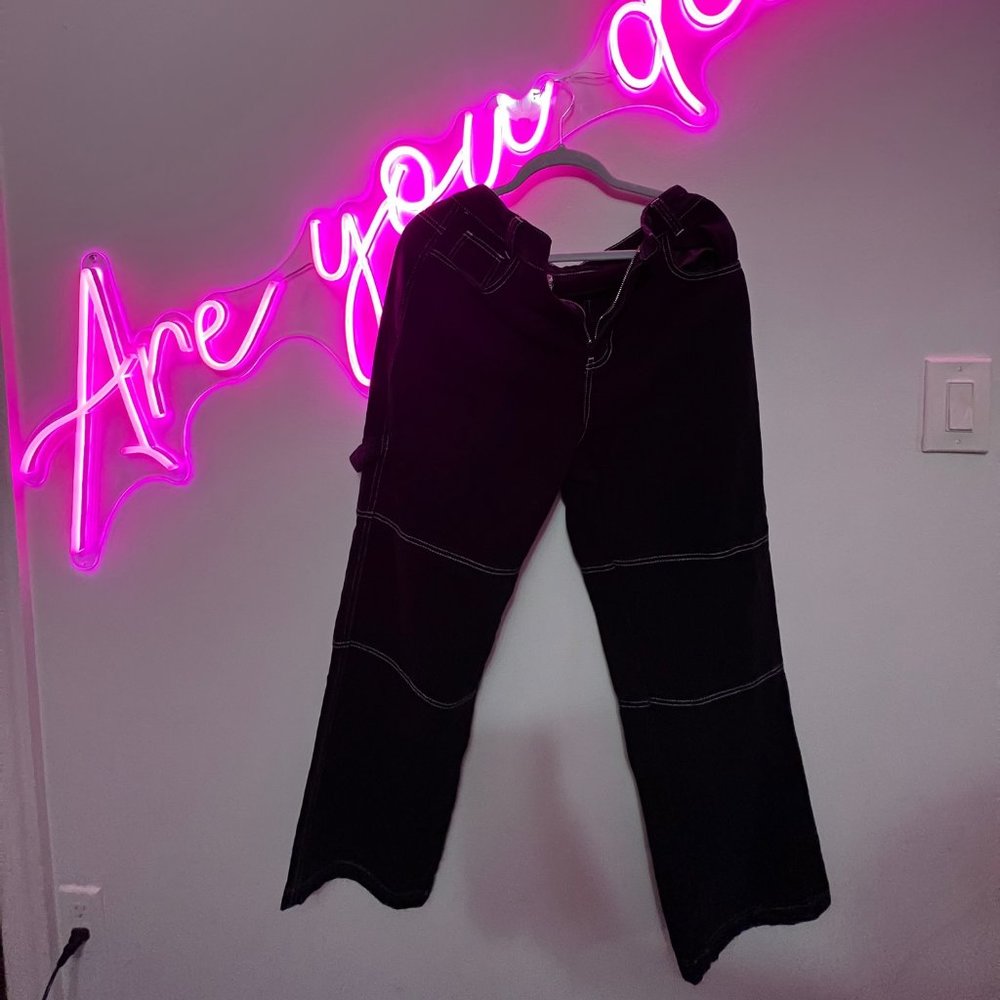 Shein cargo black pants